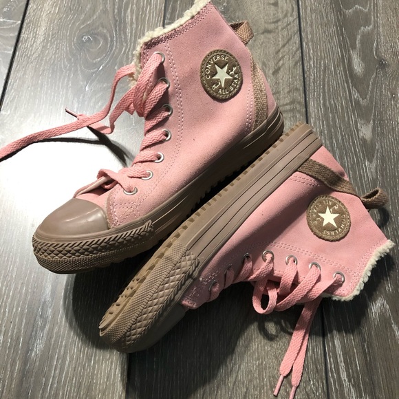 pink fur lined converse
